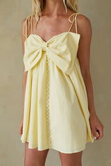 Bebe Button-Up Bow Mini Dress