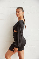 Kaia Smocked Satin Mini Dress