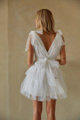 Erin Pearl Tulle Babydoll Mini Dress