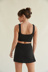 Kenzie Double Lined Crop Tank in Black