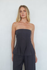 Kyle Pleated Linen Top