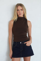 Lorde High Neck Tie Back Top