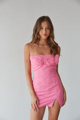 Mina Strapless Bow Bodycon Mini Dress