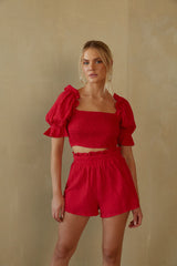 Ruby Paper Bag Cotton Shorts