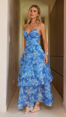 Kelli Maxi Dress - Blue Floral