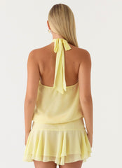 Beginning Mini Dress - Butter Yellow