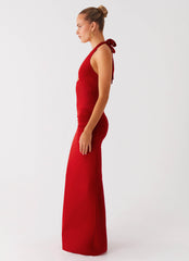 Billen Halter Maxi Dress - Red