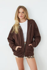 Cassie Suede Bomber Jacket