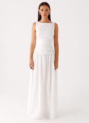 Carmel High Neck Maxi Dress - White