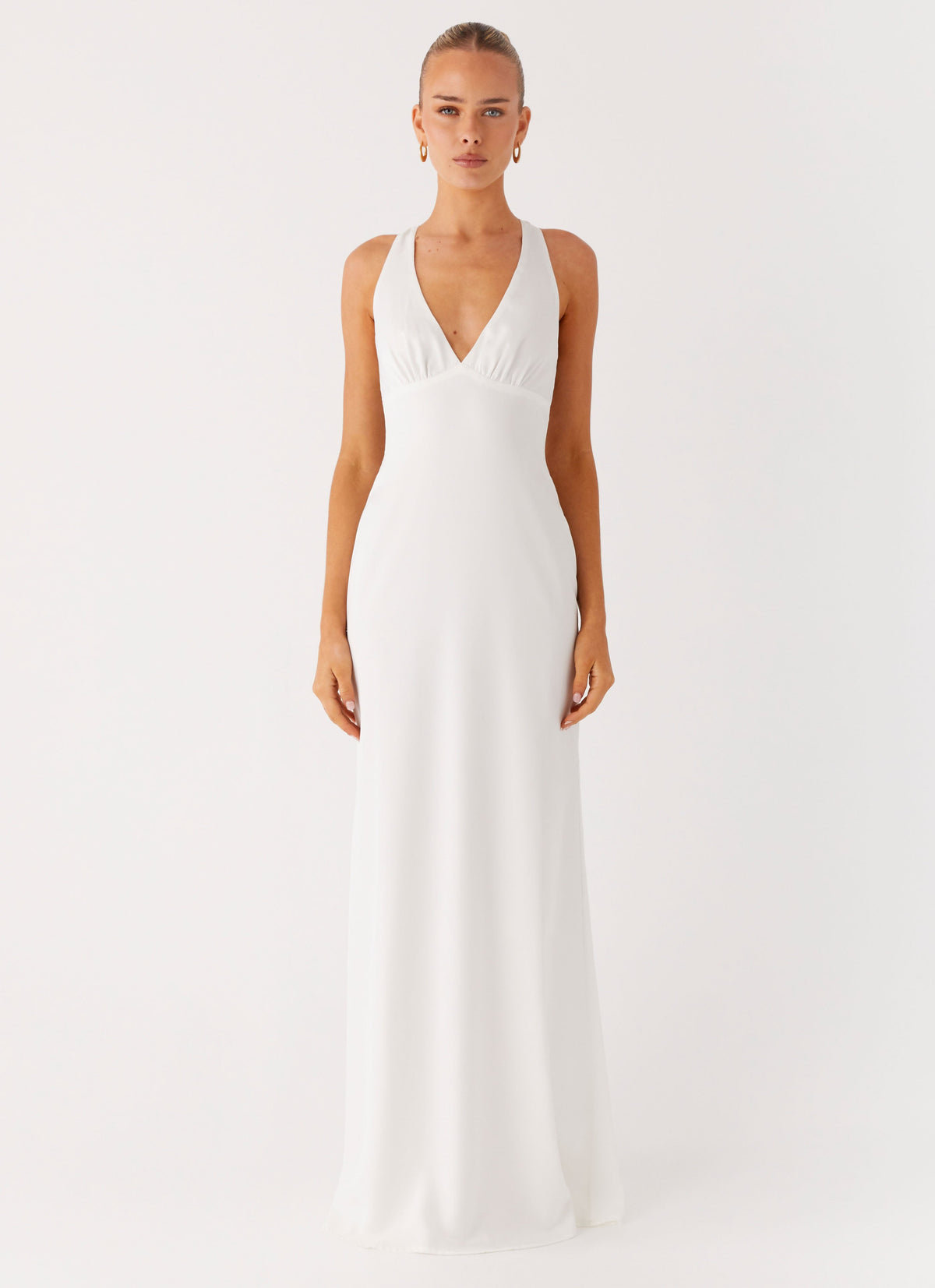 Desi Halterneck Maxi Dress - White