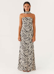 Jigsaw Strapless Maxi Dress - Zebra