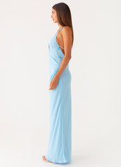 Just A Kiss Cowl Maxi Dress - Turquoise