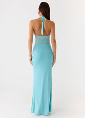 Last Sequence Maxi Dress - Aqua Blue