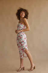 Lorelle Floral Mesh Bodycon Midi Dress