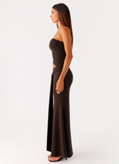 Luara Cut Out Maxi Dress - Chocolate