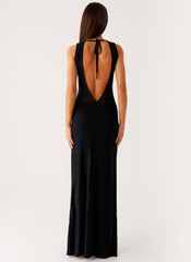 lyria Mesh Maxi Dress - Black