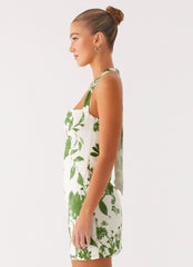 Melora Cotton Mini Dress - Verdant Bloom