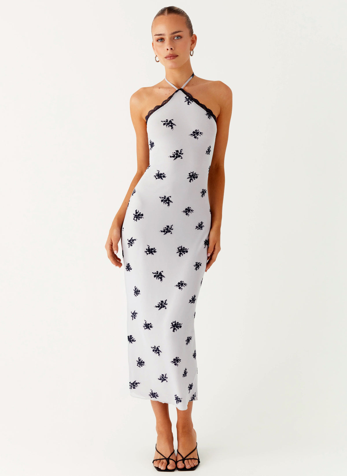 Nestel Flock Halter Midi Dress - Lilac