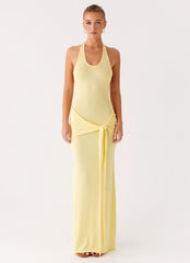 Pina Colada Knit Maxi Dress - Yellow