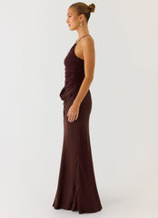 Pristin Cupro Maxi Dress - Cool Chocolate