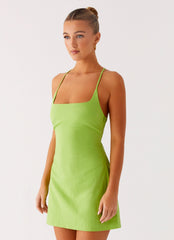 Seaside Escape Mini Dress - Lime