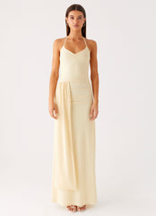 Signal Halter Maxi Dress - Sunny Yellow