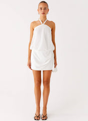 Switch Up Halter Mini Dress - Ivory