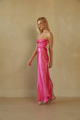 Alana Strapless Double Twist Tie Back Maxi Dress