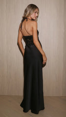 Celia Lace Maxi Dress - Black