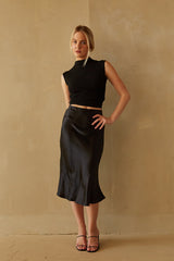 Eliza Satin Midi Skirt